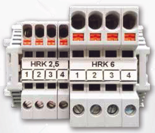 ONKA bornier de connexion hybride à vis / à ressort 6mm2 pour rail DIN 2 conducteurs gris, 1040012