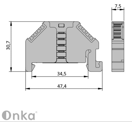 ONKA Bouchon, console terminale, support universel (pour bornier à ressort et à vis), 1060002
