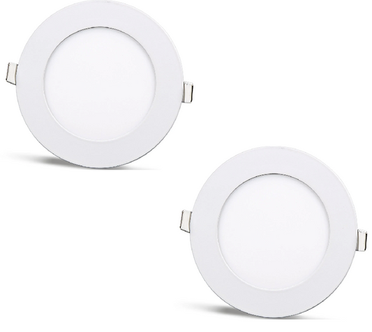 2 ks - kulatý LED panel 6W / 540Lm bílá kruhový vestavný (napájecí zdroj součástí sestavy) 4000K YL10-0607