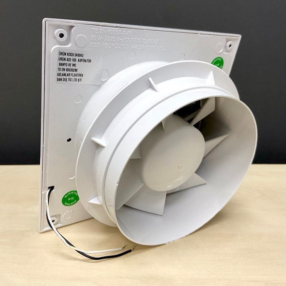 Alize ARS - white wall-mounted axial bathroom / WC fan white with grille silent 150mm, 280 m3/h, 348564