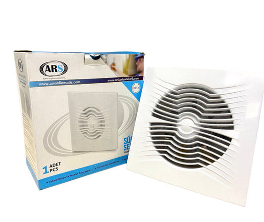 ARS - ventilateur axial mural blanc pour salle de bain / WC blanc avec grille silencieux 150mm, 280 m3/h, 340043