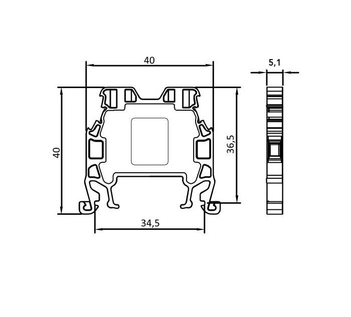 ONKA 1,5mm2 Connecteur à vis pour rail DIN Boîte de jonction Terminal 2 fils bleu, 1010005