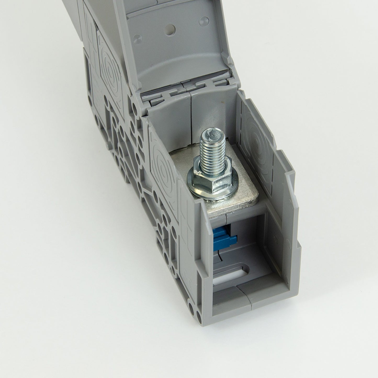 ONKA 120mm2 M10 Šroubová kolejnicová spojka svorkovnice terminál na DIN lištu s ochranným krytem, šedá, 1030073 Principal Elektrik