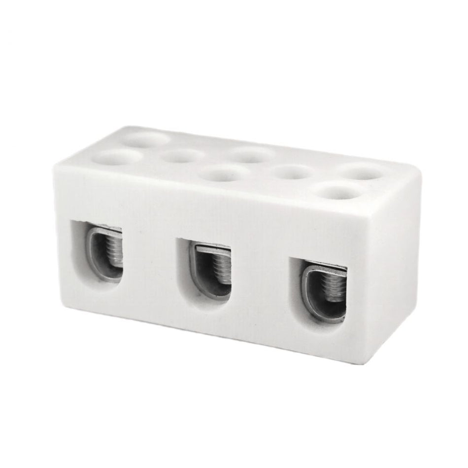 ONKA 25mm2 / 3-rail Steatite / Ceramic / Porcelain connection - PORCELAIN TERMINAL BLOCK, 1070013