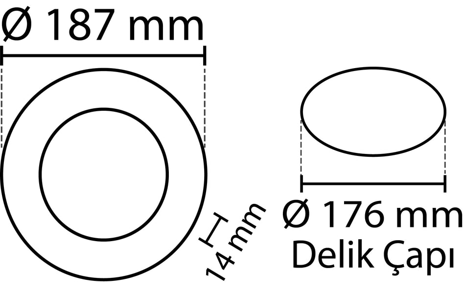 NOAS SLIM LED panel cold white /6500K 15W / 1350Lm round recessed circular (power supply included in the set) 6500K YL10-1500