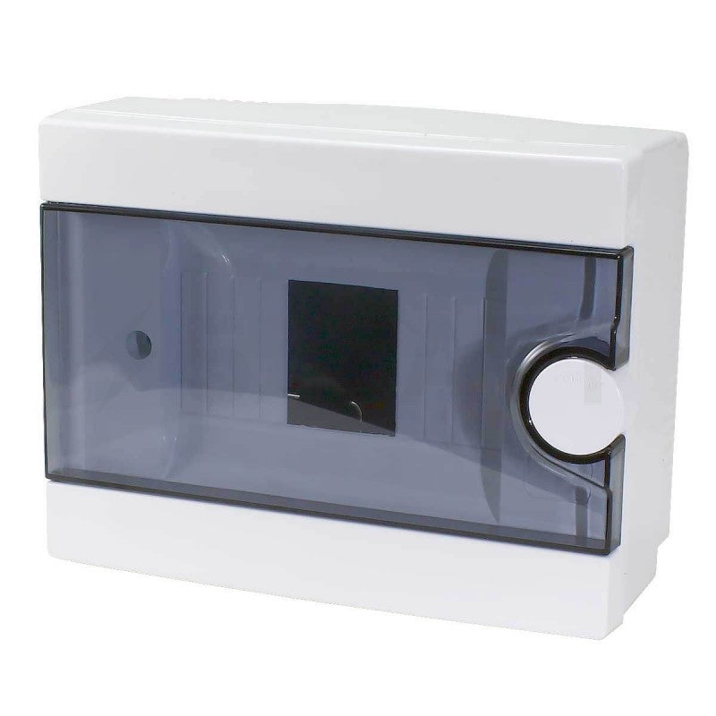 Principal Elektrik ARS Modulární rozváděč 12 MOD (12 pojistek), rozvodná skříň pro povrchovou montáž, plastová, průhledná dvířka IP40, 341218