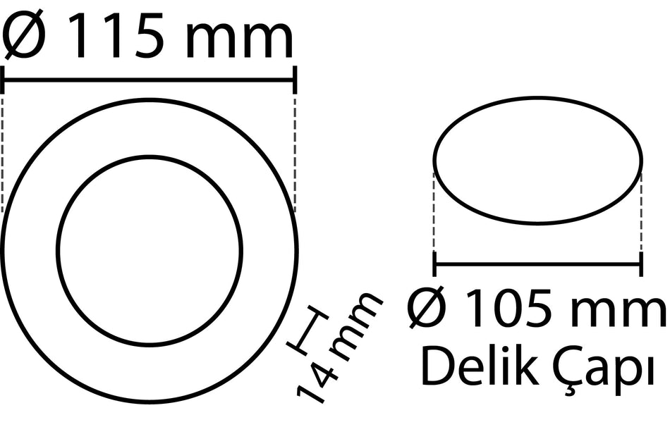 NOAS round LED panel 6W / 540Lm white circular recessed (power supply included in the set) 4000K YL10-0607