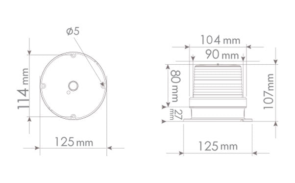 MUCCO SNT-915-B-4 90 diameter 5 light modes 10 melodic SMD LEDs with buzzer 12-24V AC/DC blue roof lamp