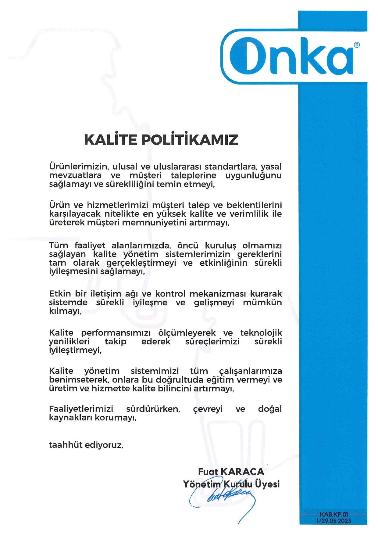 Politika kvality výrobce – interní dokument výroby elektrických zařízení
