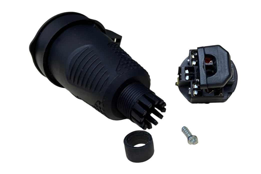 Hermetický černý gumová zásuvka schuko plug Plugue wtyczka Enchufe elektripistik Prise Ștecher Lezárt IP44 Bylion Principal Elektrik