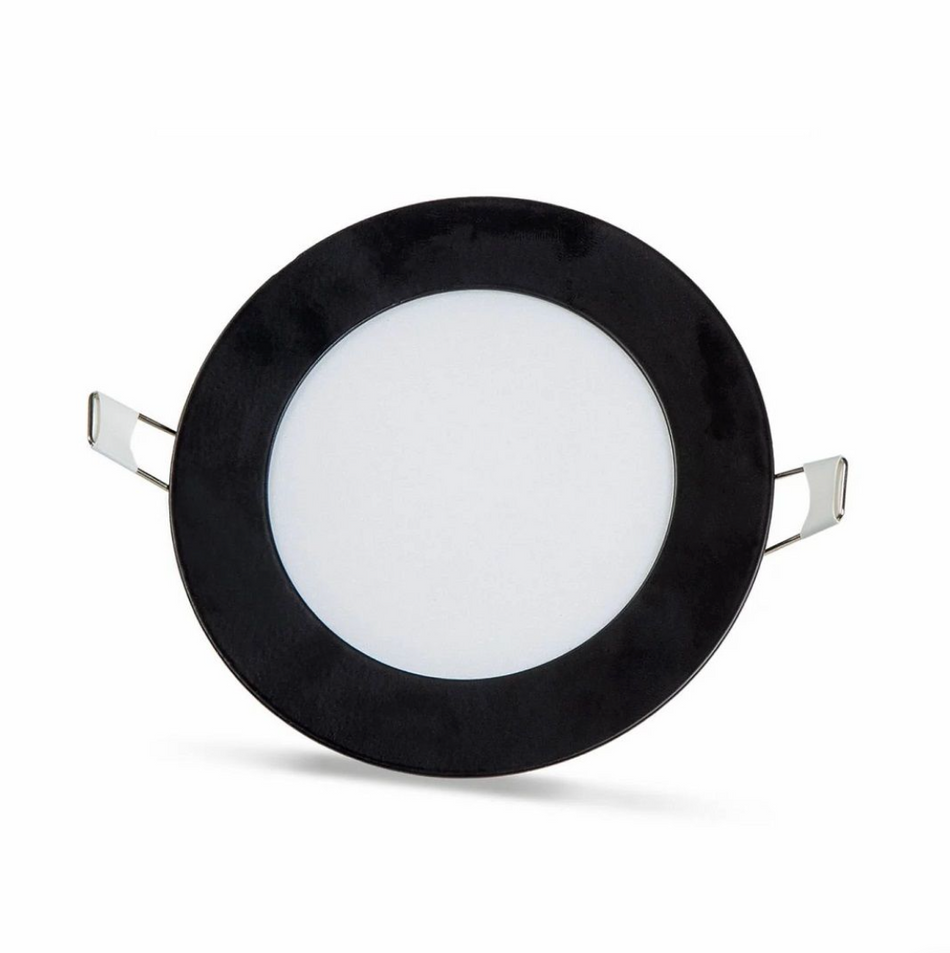 NOAS round LED panel 6W / 540Lm cool white black frame circular recessed (power supply included in the set) 6500K YL10-0600-S