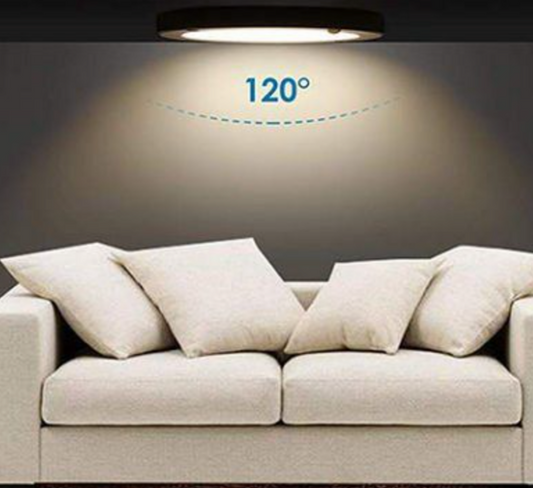 Cadre noir slim LED 20W luminaire de plafond fin plafonnière avec capteur de mouvement PIR circulaire blanc froid / 6500K YL14-1810-S