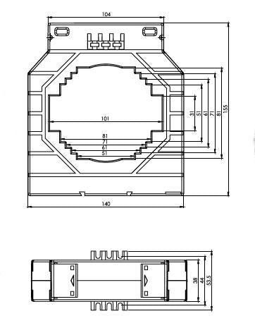 ONKA Měřicí transformátor proudu - CURRENT TRANSFORMER 4000/5A, 100MM, CLASS 0.5S, 30VA (TK10040005312 / 80011777)