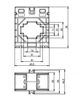 ONKA Měřicí transformátor proudu - CURRENT TRANSFORMER 300/5A, 40MM, CLASS 0.5S, 1.5VA (TK403005302 / 80011765)