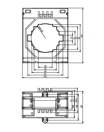 ONKA Měřicí transformátor proudu - CURRENT TRANSFORMER 1000/5A, 80MM, CLASS 0.5S, 15VA (80011769 / TK8010005309)