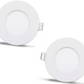 2ks - panneau LED rond 3W / 270Lm blanc chaud encastré (alimentation incluse dans l'ensemble) 3200K YL10-0301