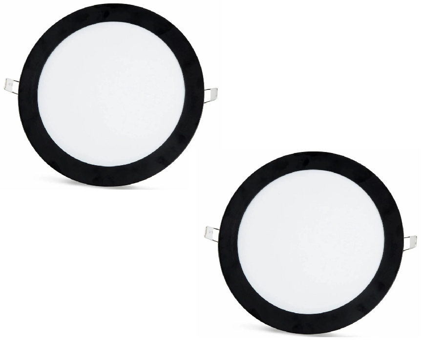 2 ks - SLIM LED panel crni okvir hladna bijela /6500K 18W / 1620Lm kružni ugradbeni okrugli (napajanje uključeno u set) 6500K YL10-1800-S