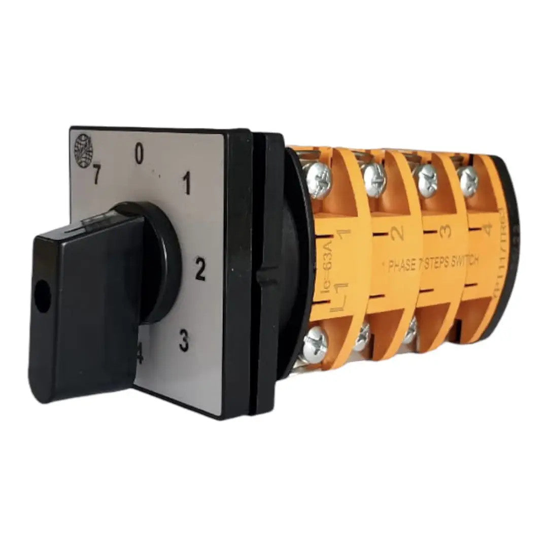 Rotating Step Button Step switch 0-1-2-3-4-5-6-7 step rotary switch, 1 poles, 10-160A – pelek