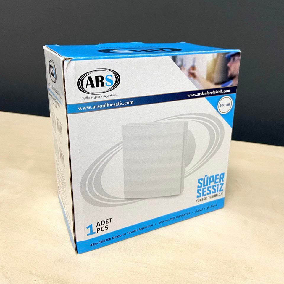 Alize ARS - white wall-mounted axial bathroom / WC fan white with grille silent 100mm, 90 m3/h, 348562