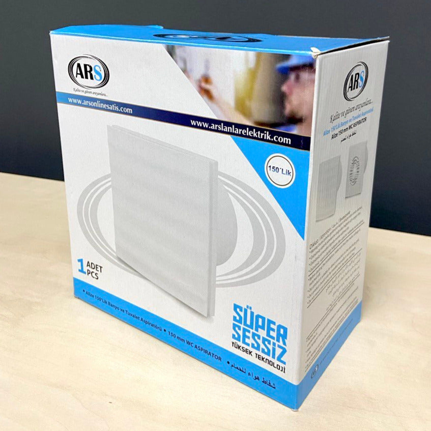 Alize ARS - white wall-mounted axial bathroom / WC fan white with grille silent 150mm, 280 m3/h, 348564