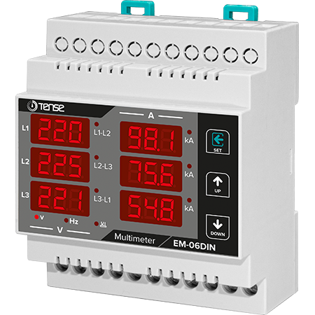 EM-DIN digital panel multimeter current, voltage and frequency indicator