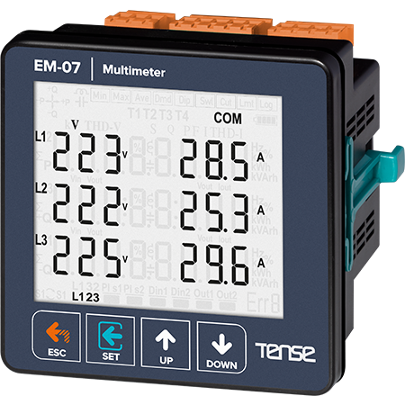Digital panel multimeter of currents, voltages, frequencies, power, RS485